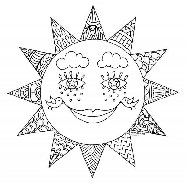 раскраска на тему масленица для детей солнце 8