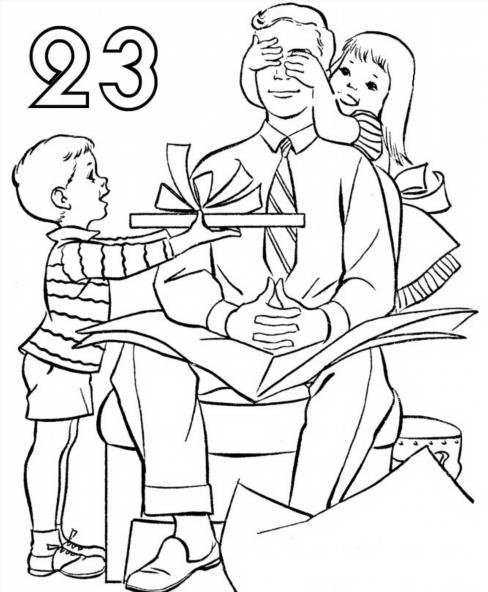 раскраска 23 февраля для детей в детском саду младшая группа 4