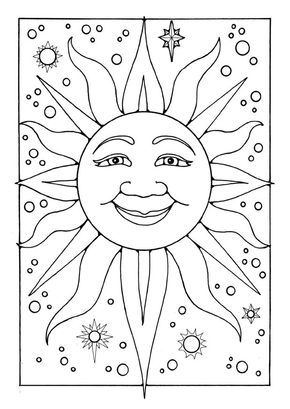 раскраска на тему масленица для детей солнце 4