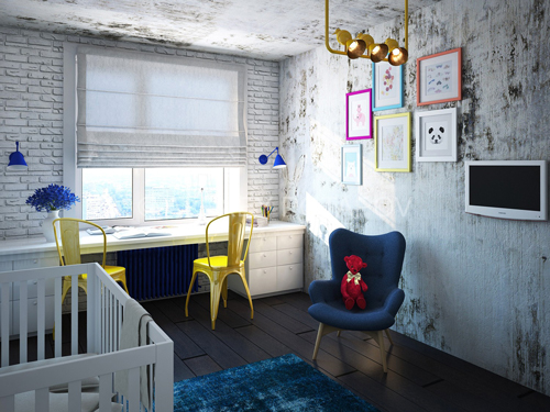 дизайн детской комнаты в белом цвете 9