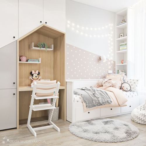 детская комната в белом цвете современный дизайн интерьера 6