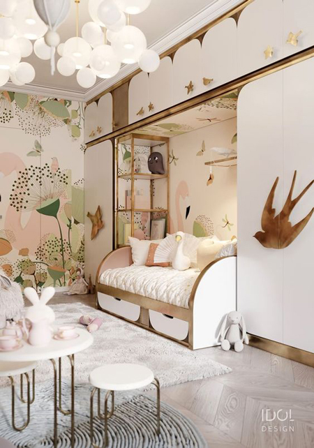 детская комната в белом цвете современный дизайн 6