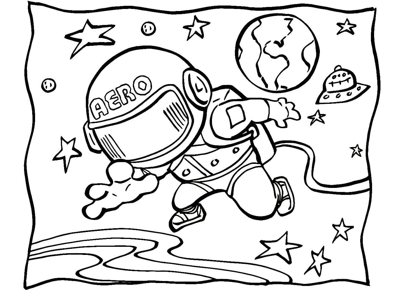 раскраска на день космонавтики в школу для детей 3