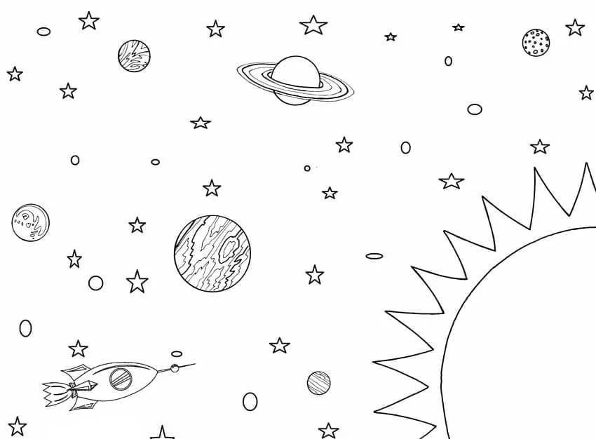 раскраска на день космонавтики в детском саду