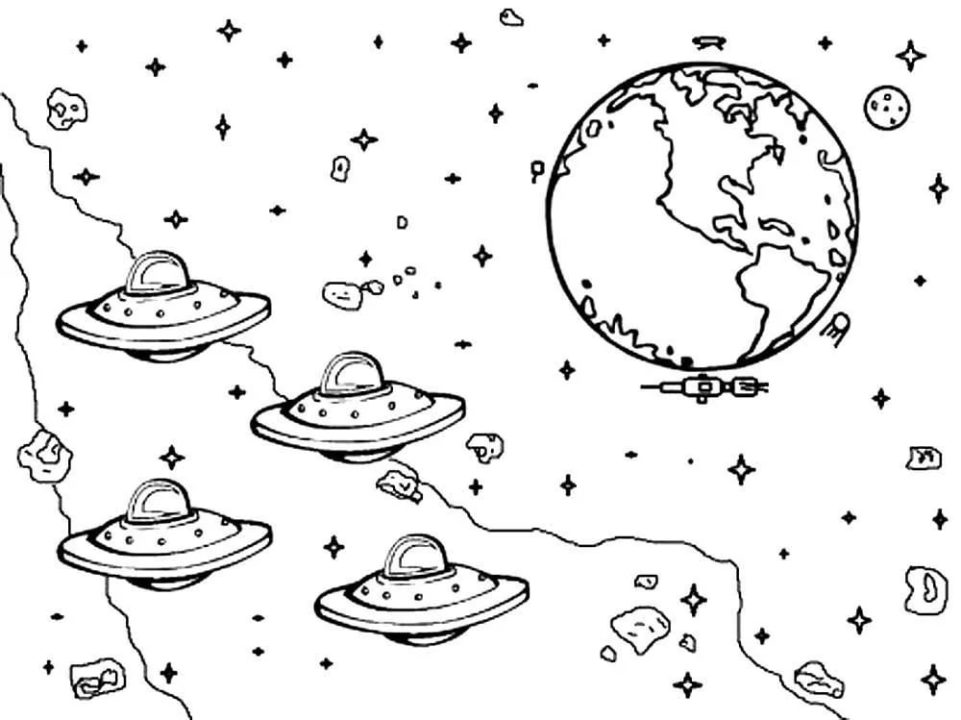 раскраска на день космонавтики в детском саду 5