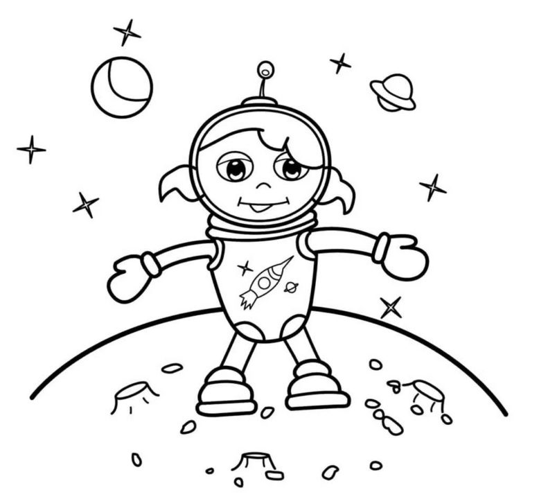 рисунки раскраски на День Космонавтики 9