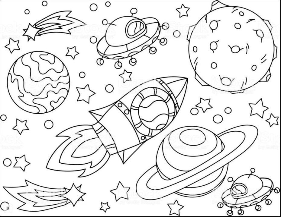 раскраска на день космонавтики в детском саду 10