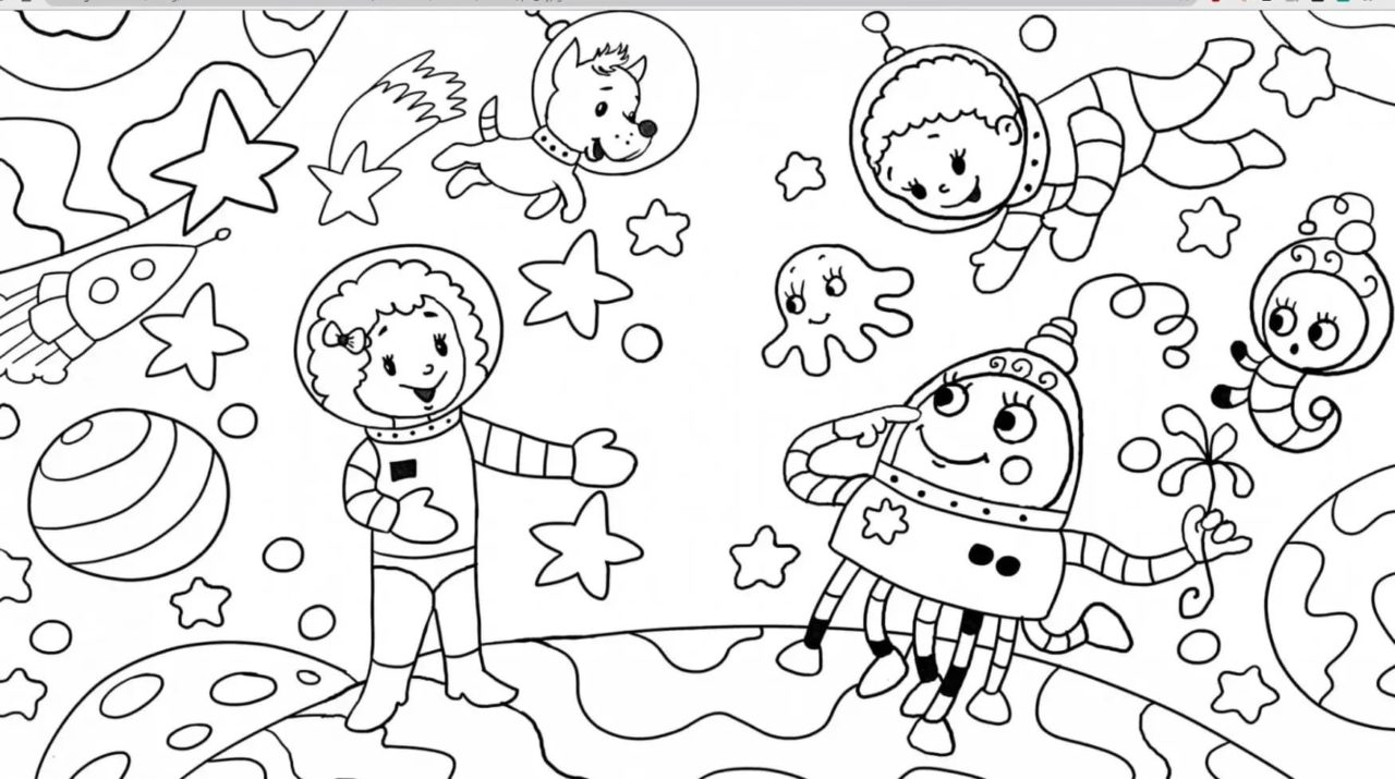 раскраска на день космонавтики в детском саду распечатать 4
