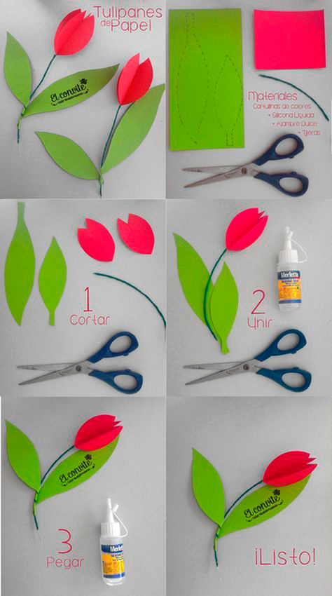 как сделать из цветной бумаги цветы своими руками 9