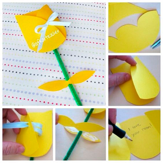 как сделать из цветной бумаги цветы своими руками 6