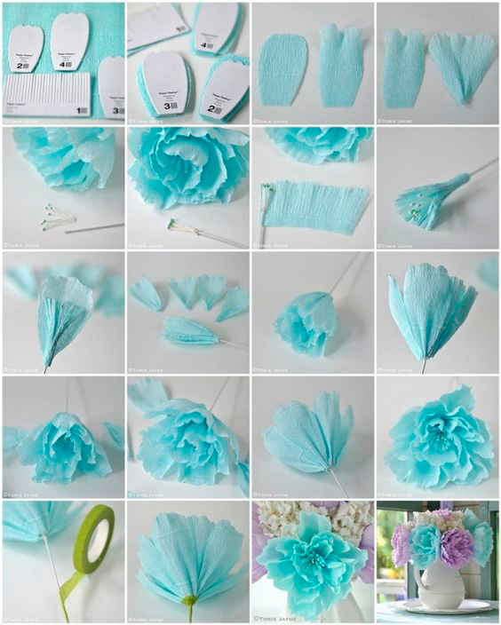 как сделать из цветной бумаги цветы своими руками легкие и красивые 9