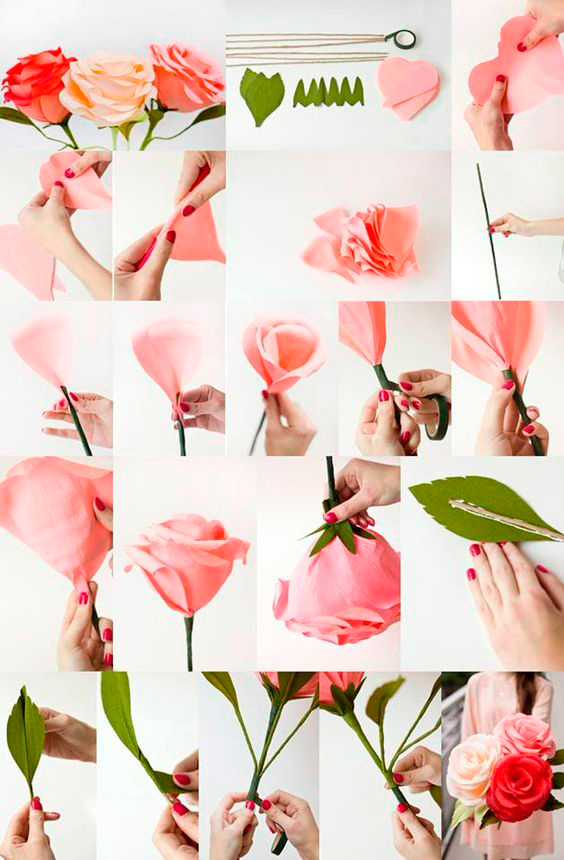 как сделать из цветной бумаги цветы своими руками легкие и красивые 5