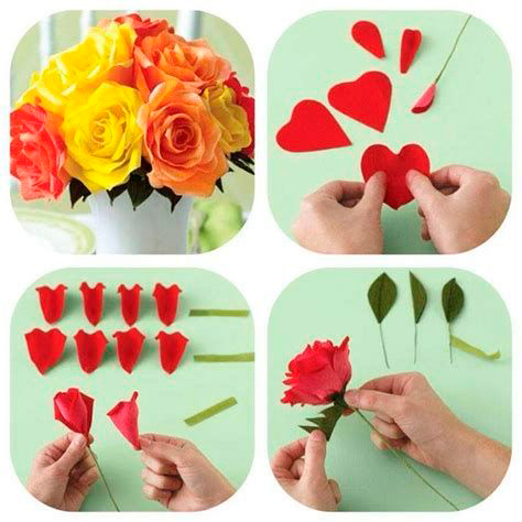 как сделать из цветной бумаги цветы своими руками легкие и красивые 3