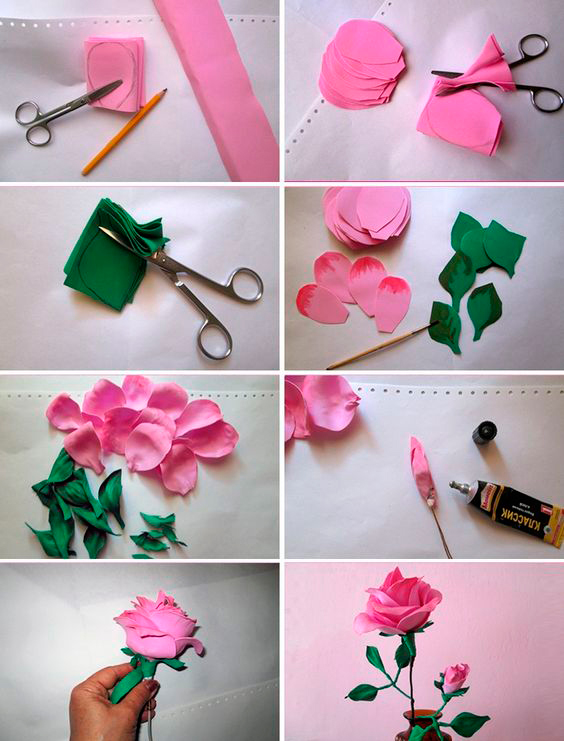 как сделать из цветной бумаги цветы своими руками легкие и красивые 2