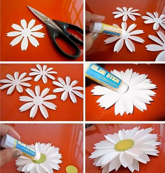 как сделать из цветной бумаги цветы своими руками легкие и красивые