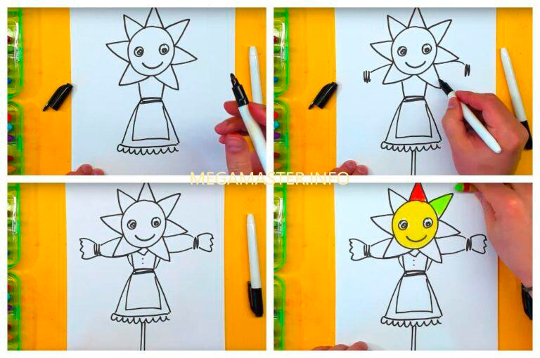 масленица рисунок карандашом для детей 13
