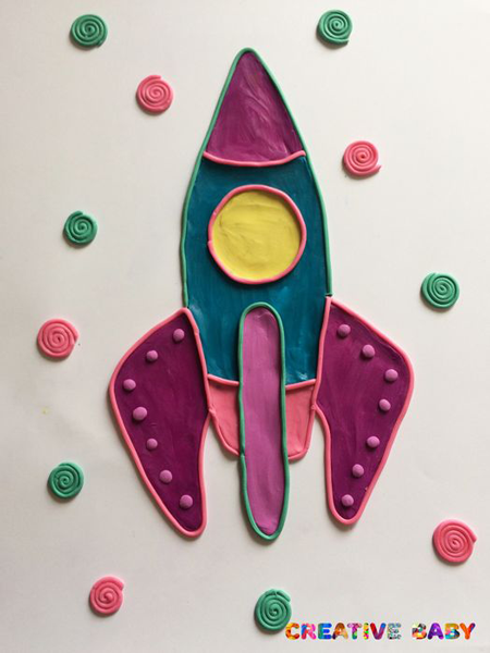 поделка ко дню космонавтики в детский сад из пластилина 7
