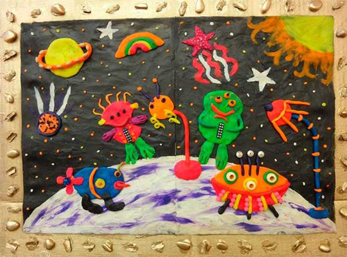 поделка ко дню космонавтики в детский сад из пластилина 3