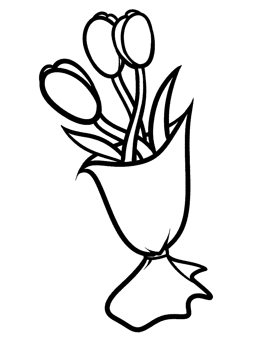 Букет тюльпанов раскраска