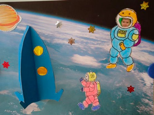 рисунок на день космонавтики для детей 8