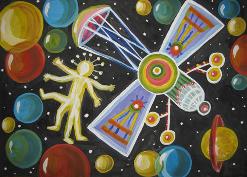 рисунок ко дню космонавтики в детский сад
