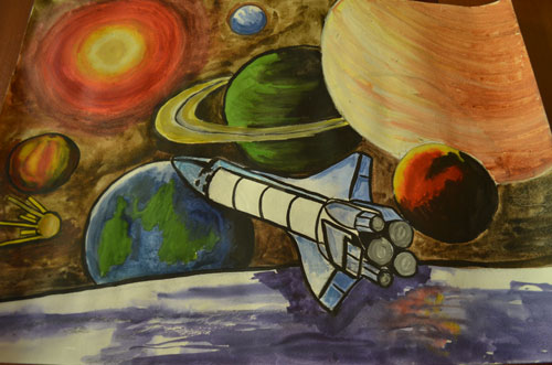 рисунок ко дню космонавтики в детский сад 2