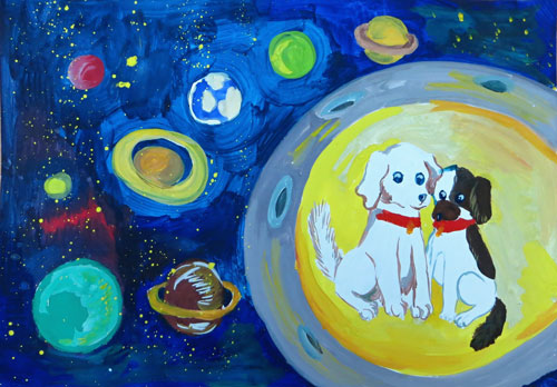рисунок ко дню космонавтики в детский сад 5