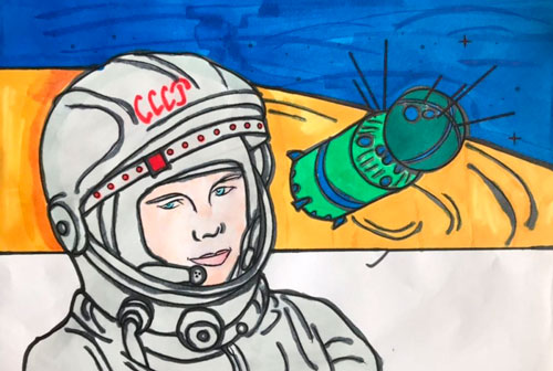 рисунок ко дню космонавтики в детский сад 6