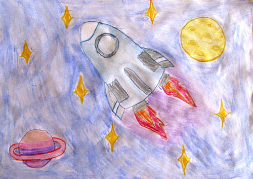 рисунки на День Космонавтики для садика