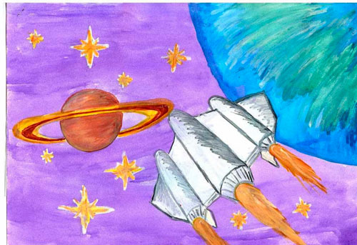 рисунок к 12 апреля День Космонавтики 9