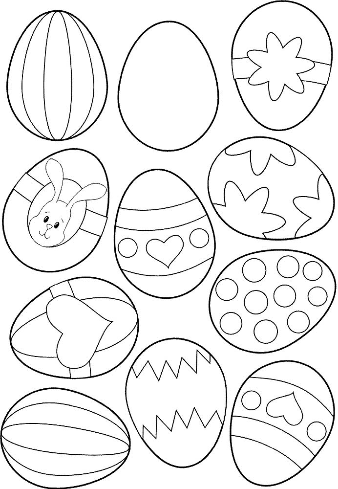 Яйцо раскраска для детей на Пасху