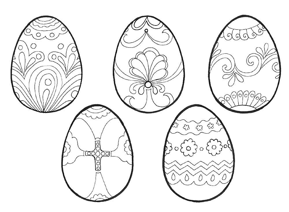 пасхальные яйца раскраска для детей распечатать 8