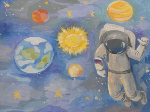 Как легко нарисовать космонавта для детей 6