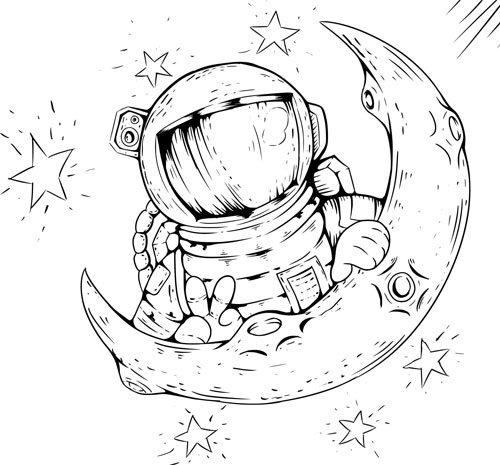 Как легко нарисовать космонавта для детей 5