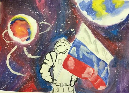 Как легко нарисовать космонавта для детей 4