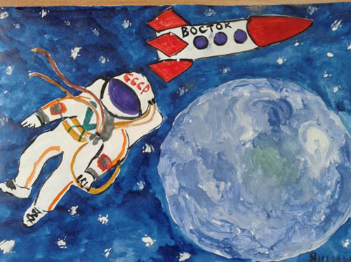 Как легко нарисовать космонавта для детей 3