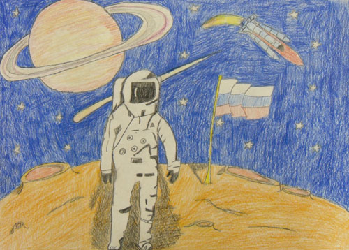 Как нарисовать космонавта для детей в школе 9