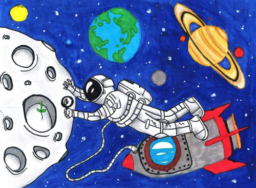 Как нарисовать космонавта для детей в школе 7