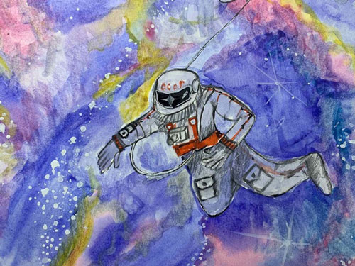 Как нарисовать космонавта для детей в школе 4