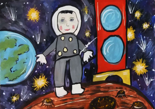 Как нарисовать космонавта для детей в школе 2