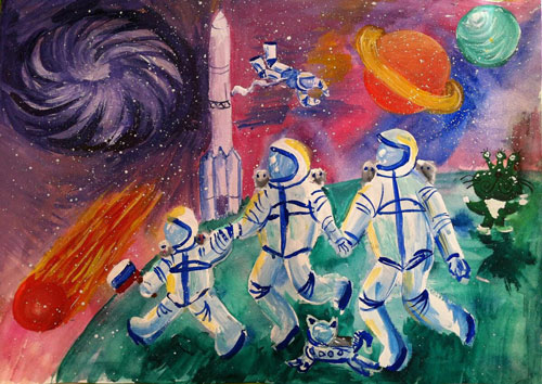Как нарисовать космонавта для детей в школе