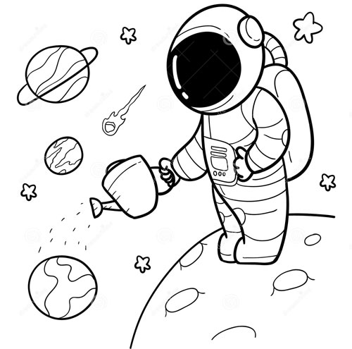 Как нарисовать космонавта для детей 10