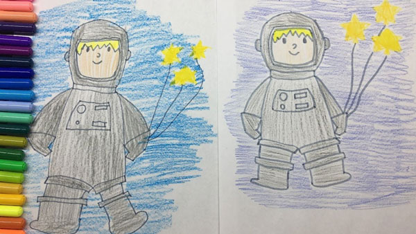 нарисовать космонавта ребенку поэтапно 6