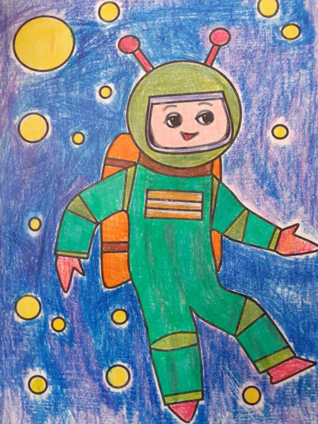 нарисовать космонавта ребенку поэтапно 10