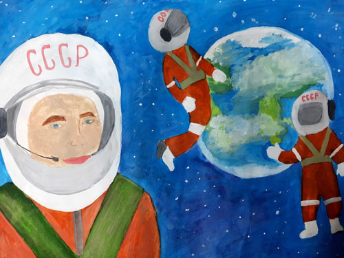 как нарисовать космонавта для детей легко 8