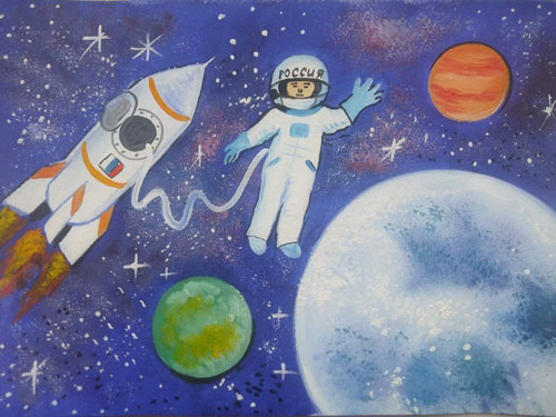 как нарисовать космонавта для детей легко 10