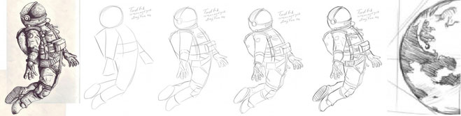 Как нарисовать космонавта для детей 5