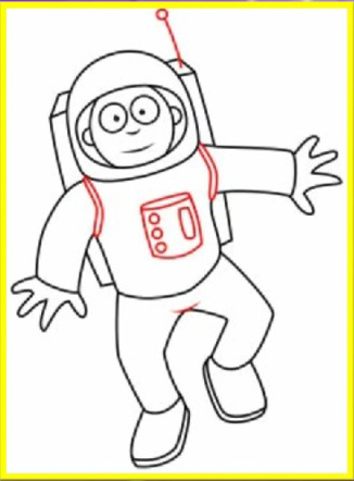 Как нарисовать космонавта для детей 6