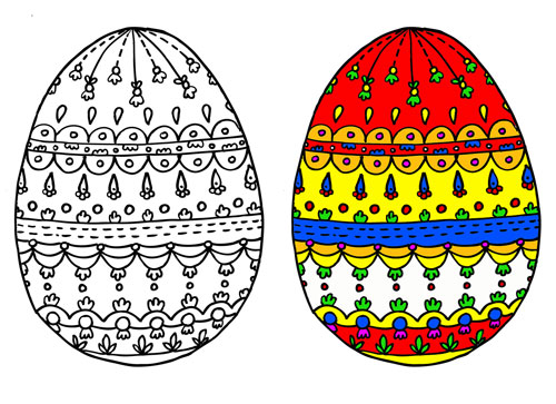 как легко нарисовать пасхальное яйцо для детей карандашом 4