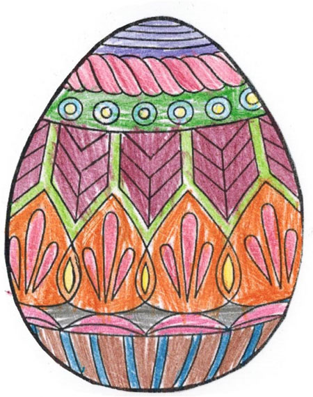как легко нарисовать пасхальное яйцо для детей карандашом 2